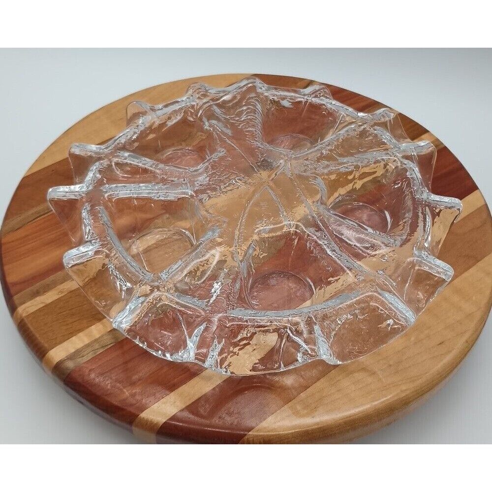 Muurla Finland Glass Tealight Holder Ice Ruffled
